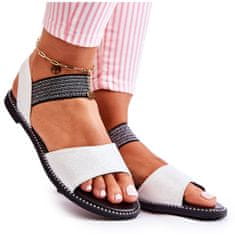Klasické sandály s cvočky Silver Shelly velikost 33