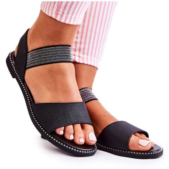 Klasické sandály s cvočky Black Shelly