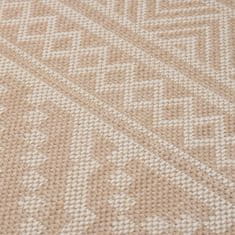Greatstore Venkovní hladce tkaný koberec 120x170 cm hnědá pruhy