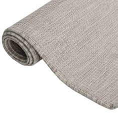 Greatstore Venkovní hladce tkaný koberec 80x250 cm taupe
