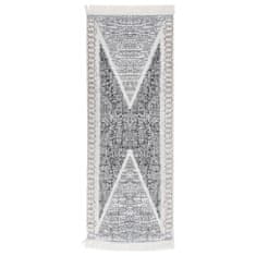 Vidaxl Koberec, černošedý, 100x300 cm, bavlna