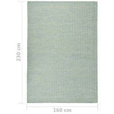 Vidaxl Venkovní koberec s plochou vazbou, 160x230 cm, tyrkysový