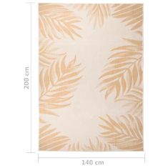 Vidaxl Venkovní plochý koberec, 140x200 cm, vzor listů