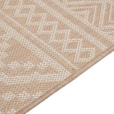 Greatstore Venkovní hladce tkaný koberec 100x200 cm hnědá pruhy