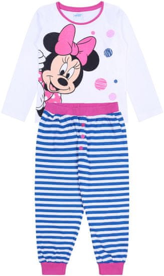 Bílé pruhované dívčí pyžamo Minnie Mouse DISNEY