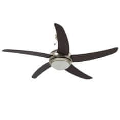 Greatstore Ozdobný stropní ventilátor se světlem 128 cm hnědý