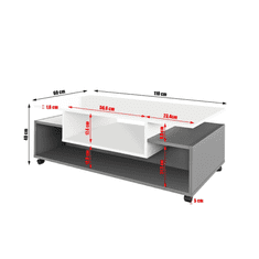 Falcon Konferenční stolek Mora - bílá/grafit