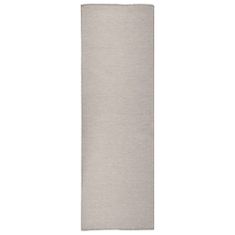 Greatstore Venkovní hladce tkaný koberec 80x250 cm taupe