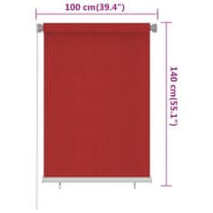 Greatstore Venkovní roleta 100 x 140 cm červená HDPE