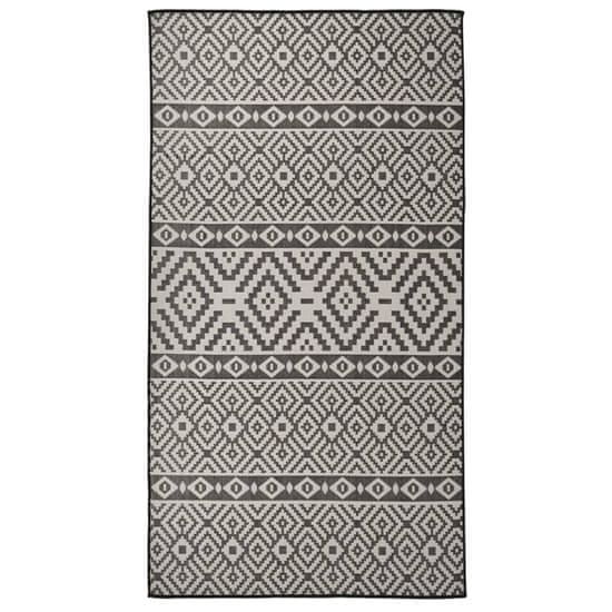 Vidaxl Venkovní plochý koberec, 80x150 cm, černé pruhy
