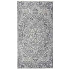 Vidaxl Venkovní koberec s plochou vazbou, 80x150 cm, modrý design