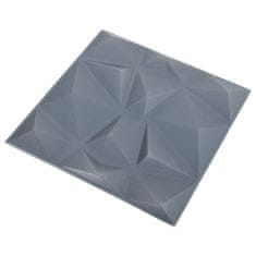 Vidaxl 3D nástěnné panely, 12 ks, 50x50 cm, diamantově šedá, 3 m²