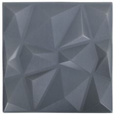 Vidaxl 3D nástěnné panely, 12 ks, 50x50 cm, diamantově šedá, 3 m²