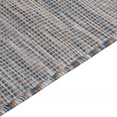 Vidaxl Venkovní koberec s plochou vazbou, 80x250 cm, hnědý/černý