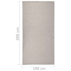 Greatstore Venkovní hladce tkaný koberec 100x200 cm taupe