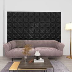 Greatstore 3D nástěnné panely 24 ks 50 x 50 cm origami černé 6 m²