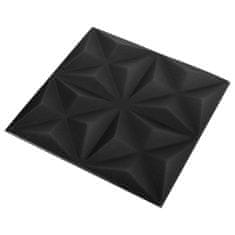 Vidaxl 3D nástěnné panely, 12 ks, 50x50 cm, origami černá, 3 m²