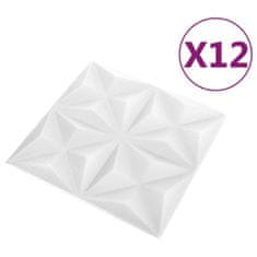 Vidaxl 3D nástěnné panely 12 ks 50 x 50 cm origami bílé 3 m²