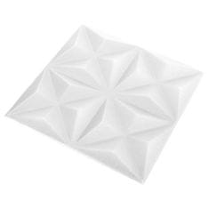 Greatstore 3D nástěnné panely 24 ks 50 x 50 cm origami bílé 6 m²