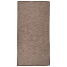 Greatstore Venkovní hladce tkaný koberec 100x200 cm hnědá