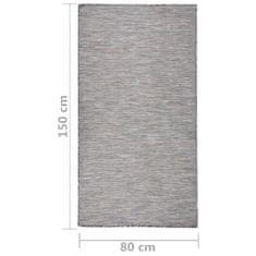 Vidaxl Venkovní koberec s plochou vazbou, 80x150 cm, hnědý/černý