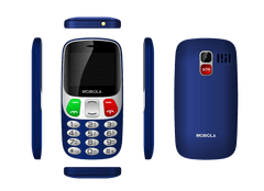 Mobiola MB800 Senior, jednoduchý mobilní telefon pro seniory, SOS tlačítko, nabíjecí stojánek, 2 SIM, výkonná baterie, modrý