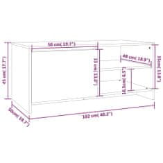 Greatstore Konferenční stolek hnědý dub 102 x 50 x 45 cm kompozitní dřevo