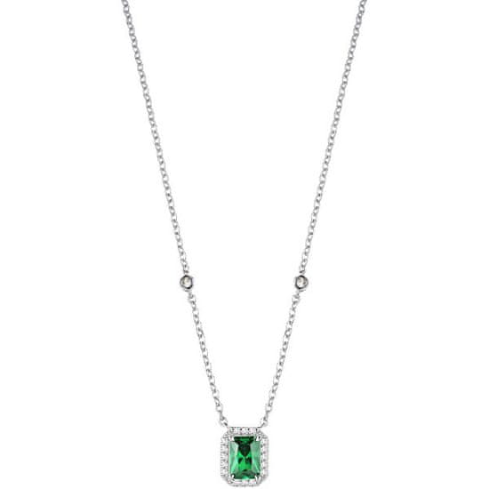 Morellato Stříbrný náhrdelník se zeleným krystalem Tesori SAIW55