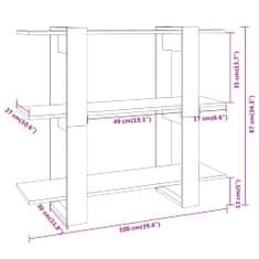 Vidaxl Knihovna / dělicí stěna bílá 100 x 30 x 87 cm