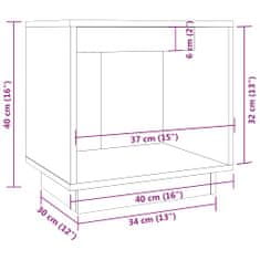 Greatstore Noční stolek 40 x 30 x 40 cm masivní borové dřevo