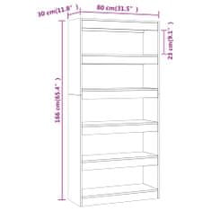 Vidaxl Knihovna/dělicí stěna bílá vysoký lesk 80x30x166 cm dřevotříska