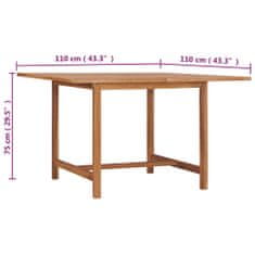 Petromila Zahradní jídelní stůl 110 x 110 x 75 cm masivní teak