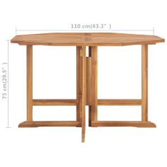 Greatstore Skládací zahradní jídelní stůl 110 x 110 x 75 cm masivní teak