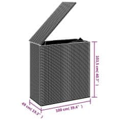 Petromila Zahradní úložný box PE ratan 100 x 49 x 103,5 cm hnědý