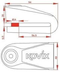 KOVIX kotoučový zámek KAZ10-FG neonově žlutý