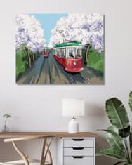 ZUTY Diamantové malování - TRAMVAJE V TŘEŠŇOVÉ ALEJI 40x50 cm bez rámu a bez vypnutí plátna