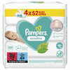 Pampers Vlhčené ubrousky Sensitive 4x52ks