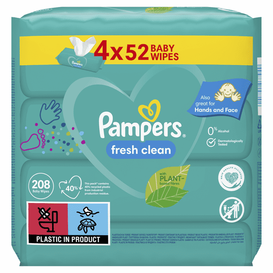 Pampers Vlhčené ubrousky Fresh Clean 4x52ks