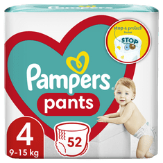 Pampers Pants 4 Maxi (9-15 kg) Jumbo Pack - plenkové kalhotky 52 ks