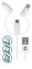 Datový kabel 3v1 micro USB+Lightning+USB-C 1m 1,5A T_01625, bílý