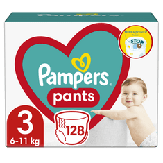 Pampers Plenkové Kalhotky Pants Velikost 3, 128 ks, 6kg-11kg