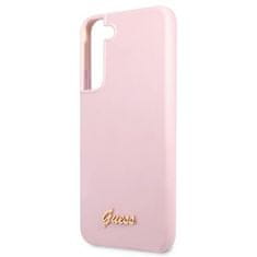 Guess GUHCS22MLSLMGLA hard silikonové pouzdro Samsung Galaxy S22 PLUS 5G lavender Silicone Script Metal Logo