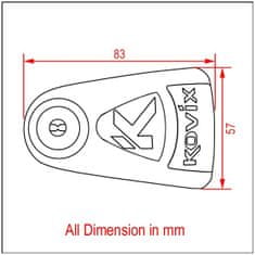 KOVIX kotoučový zámek KAL10 Alarmový silver