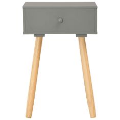 Greatstore Noční stolek 2 ks šedý masivní borové dřevo
