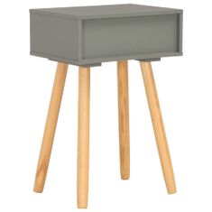 Greatstore Noční stolek 2 ks šedý masivní borové dřevo