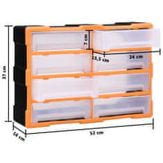 Vidaxl Organizér s 8 velkými zásuvkami 52 x 16 x 37 cm