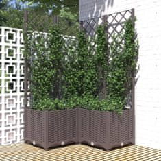 Petromila Zahradní truhlík s treláží hnědý 80 x 80 x 136 cm PP