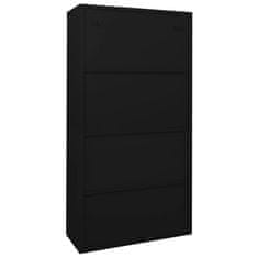 Greatstore Kancelářská skříň s posuvnými dveřmi černá 90x40x180 cm ocel
