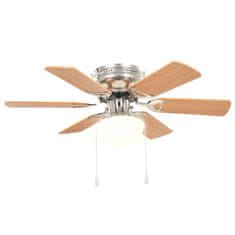 Greatstore Ozdobný stropní ventilátor se světlem 82 cm světle hnědý