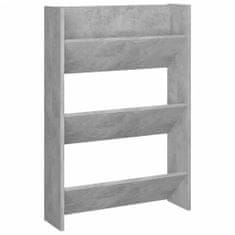 Greatstore Nástěnné botníky 2 ks betonově šedé 60 x 18 x 90 cm dřevotříska